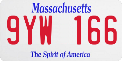 MA license plate 9YW166