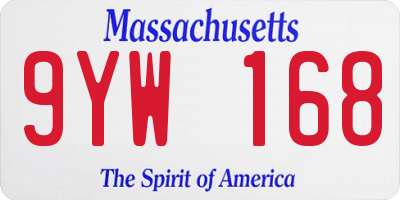 MA license plate 9YW168