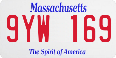 MA license plate 9YW169