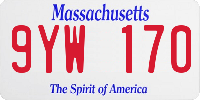 MA license plate 9YW170