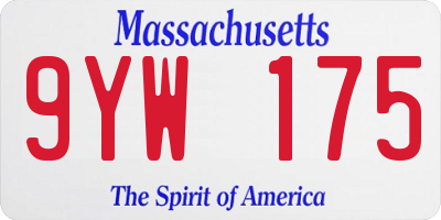MA license plate 9YW175