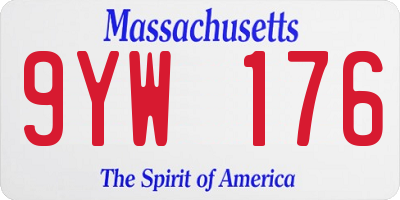 MA license plate 9YW176