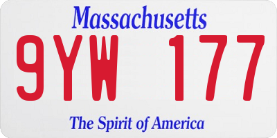 MA license plate 9YW177