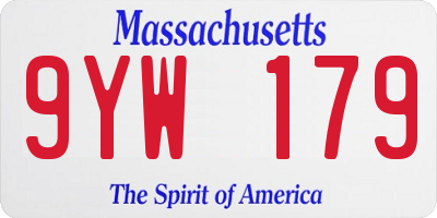 MA license plate 9YW179