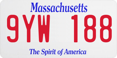 MA license plate 9YW188