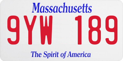 MA license plate 9YW189