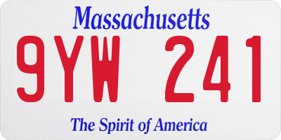 MA license plate 9YW241