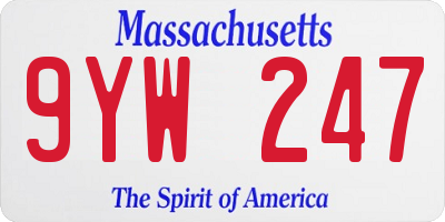 MA license plate 9YW247