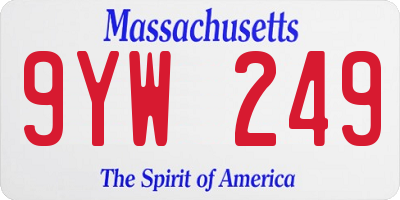 MA license plate 9YW249