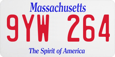 MA license plate 9YW264