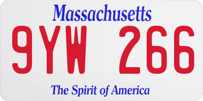 MA license plate 9YW266