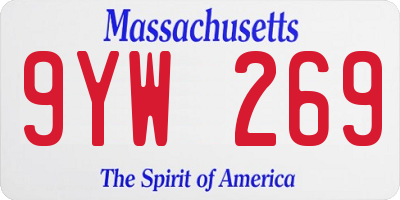 MA license plate 9YW269