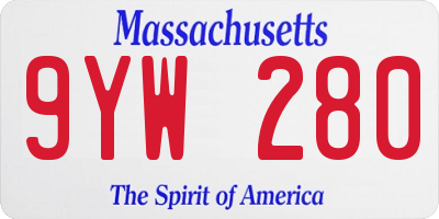 MA license plate 9YW280