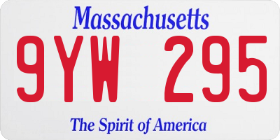 MA license plate 9YW295