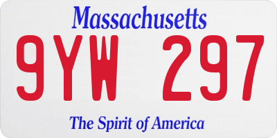 MA license plate 9YW297
