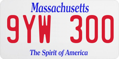 MA license plate 9YW300