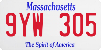 MA license plate 9YW305