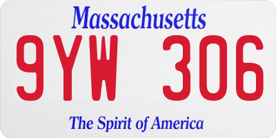 MA license plate 9YW306