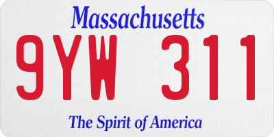 MA license plate 9YW311