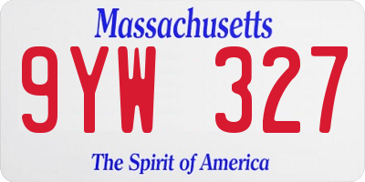 MA license plate 9YW327