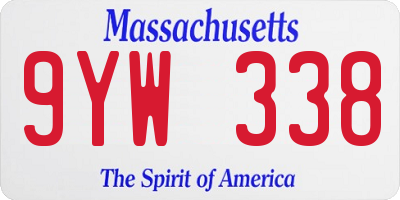 MA license plate 9YW338