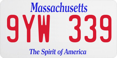 MA license plate 9YW339