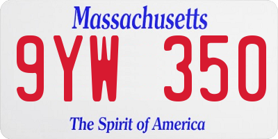 MA license plate 9YW350