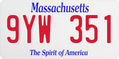 MA license plate 9YW351
