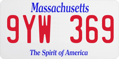 MA license plate 9YW369