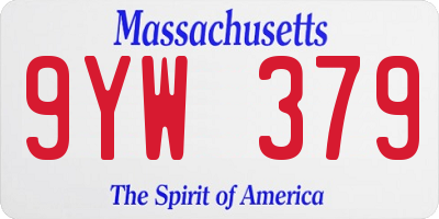MA license plate 9YW379