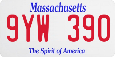 MA license plate 9YW390