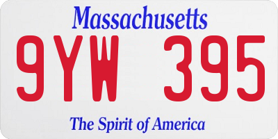 MA license plate 9YW395