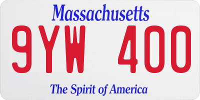 MA license plate 9YW400
