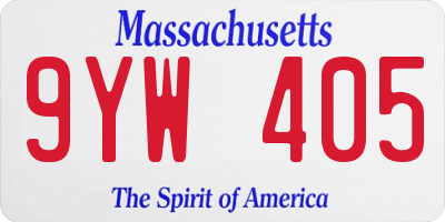 MA license plate 9YW405