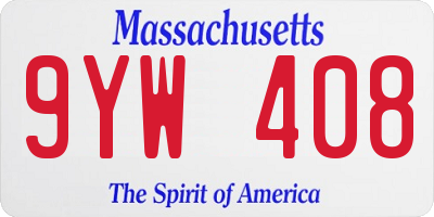 MA license plate 9YW408