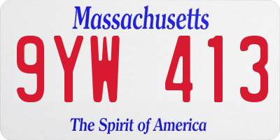 MA license plate 9YW413