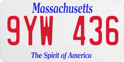 MA license plate 9YW436