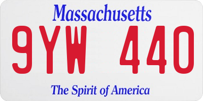 MA license plate 9YW440