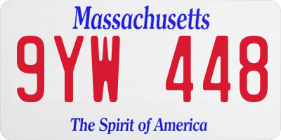 MA license plate 9YW448