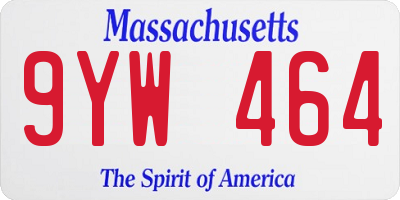 MA license plate 9YW464