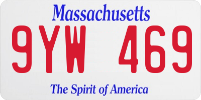 MA license plate 9YW469