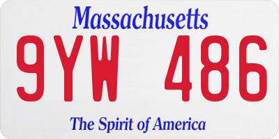 MA license plate 9YW486