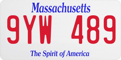 MA license plate 9YW489
