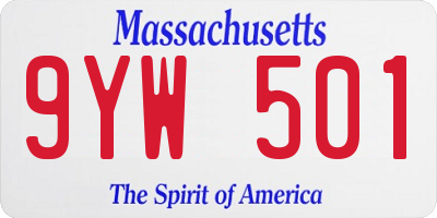 MA license plate 9YW501