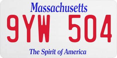 MA license plate 9YW504