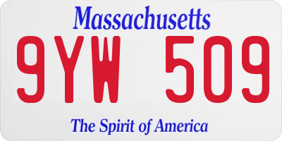 MA license plate 9YW509