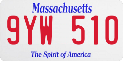 MA license plate 9YW510