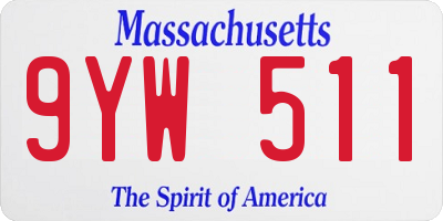 MA license plate 9YW511