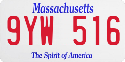 MA license plate 9YW516