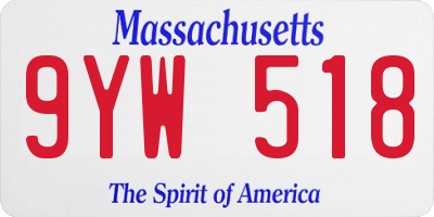 MA license plate 9YW518